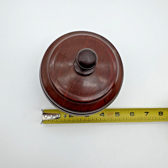 Vintage Turned Wood Trinket Box Tobacco Treen Pot Tea Decorative - Picture 7 of 8